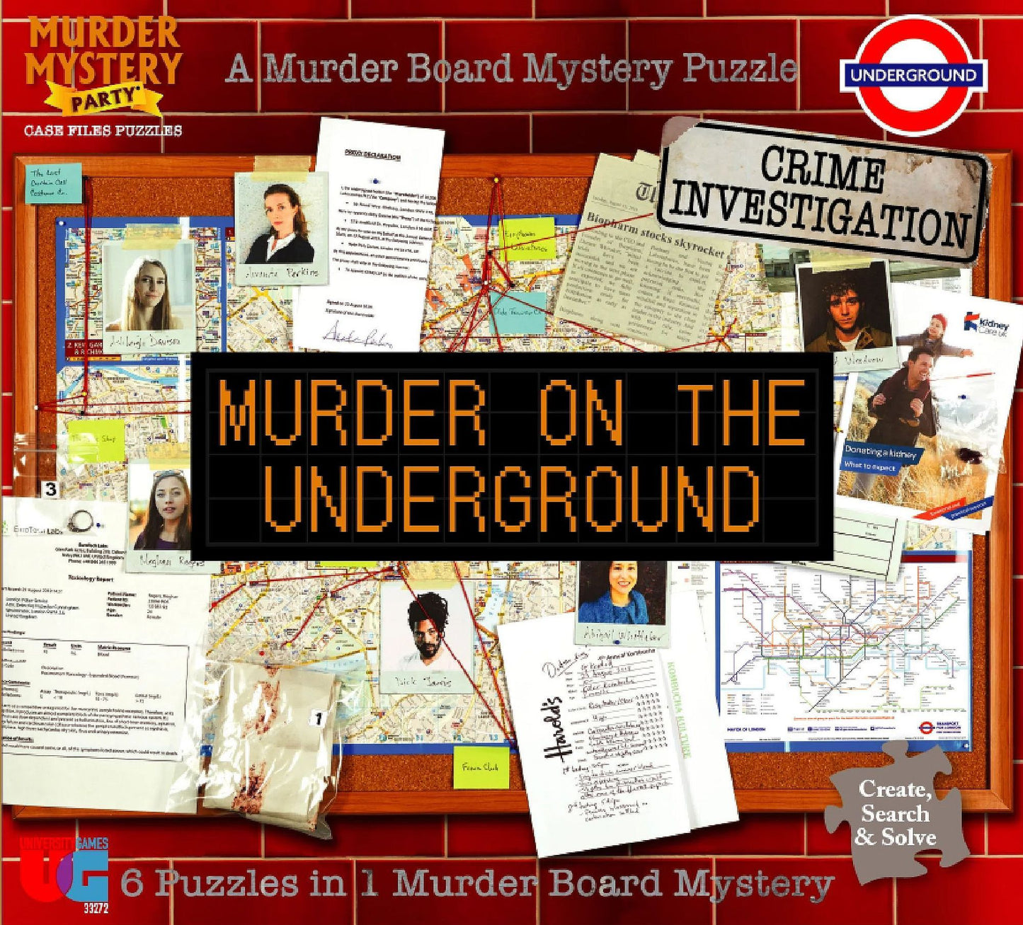 Murder Mystery Party: Murder On The Underground board game box