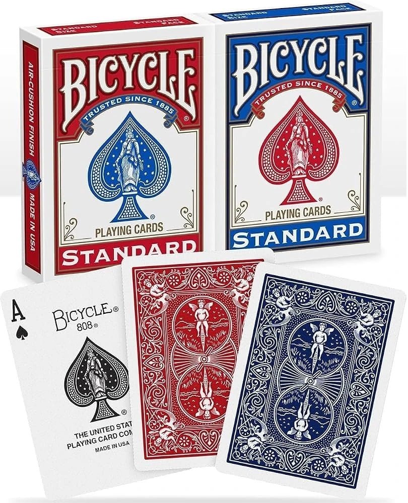 Bicycle Gold Standard playing cards, red and blue decks