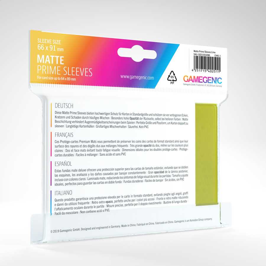 Gamegenic Matte Prime Sleeves Lime 100