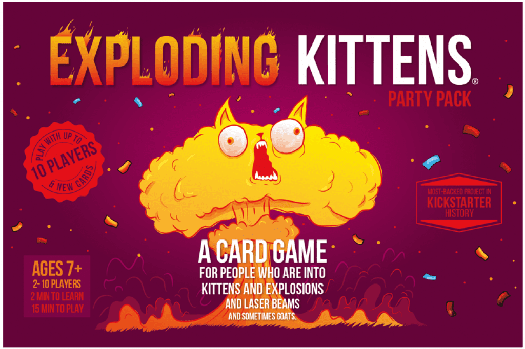 Exploding Kittens: Party Pack board game box