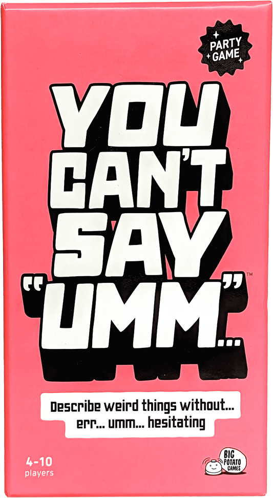 You Can't Say "Umm" board game box