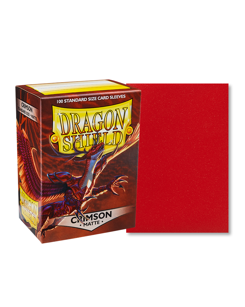 Matte Standard Size Sleeves 100 Crimson