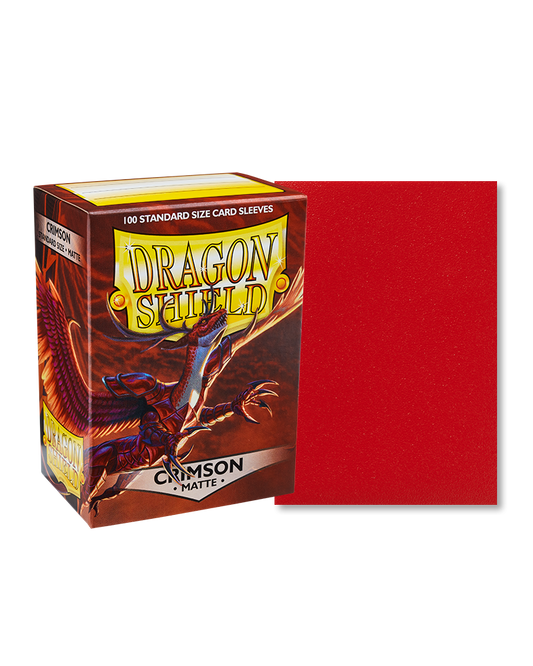 Matte Standard Size Sleeves 100 Crimson
